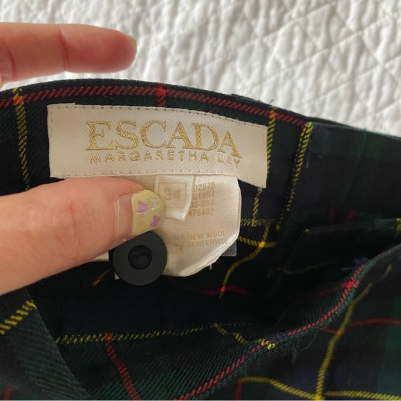 Vintage Escada Wool Plaid Pants - Picture 6 of 10